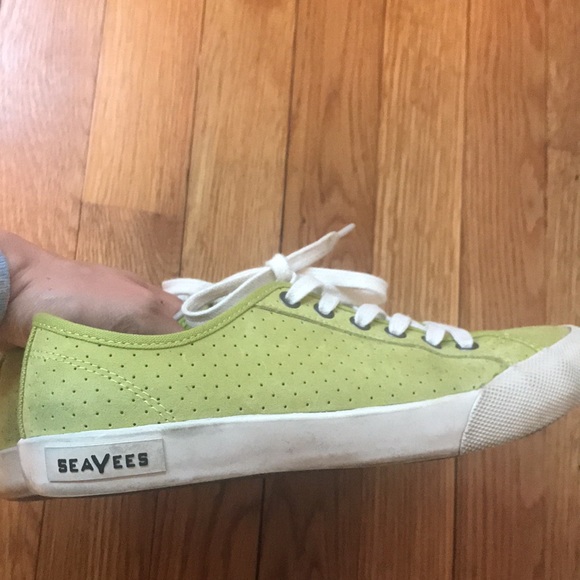 SeaVees Perforated Sneakers in Chartreuse - Picture 7 of 10